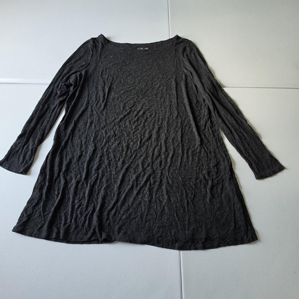 Eileen Fisher Dress Womens XL Gray Jersey Swing Trapeze Knee Length Casual